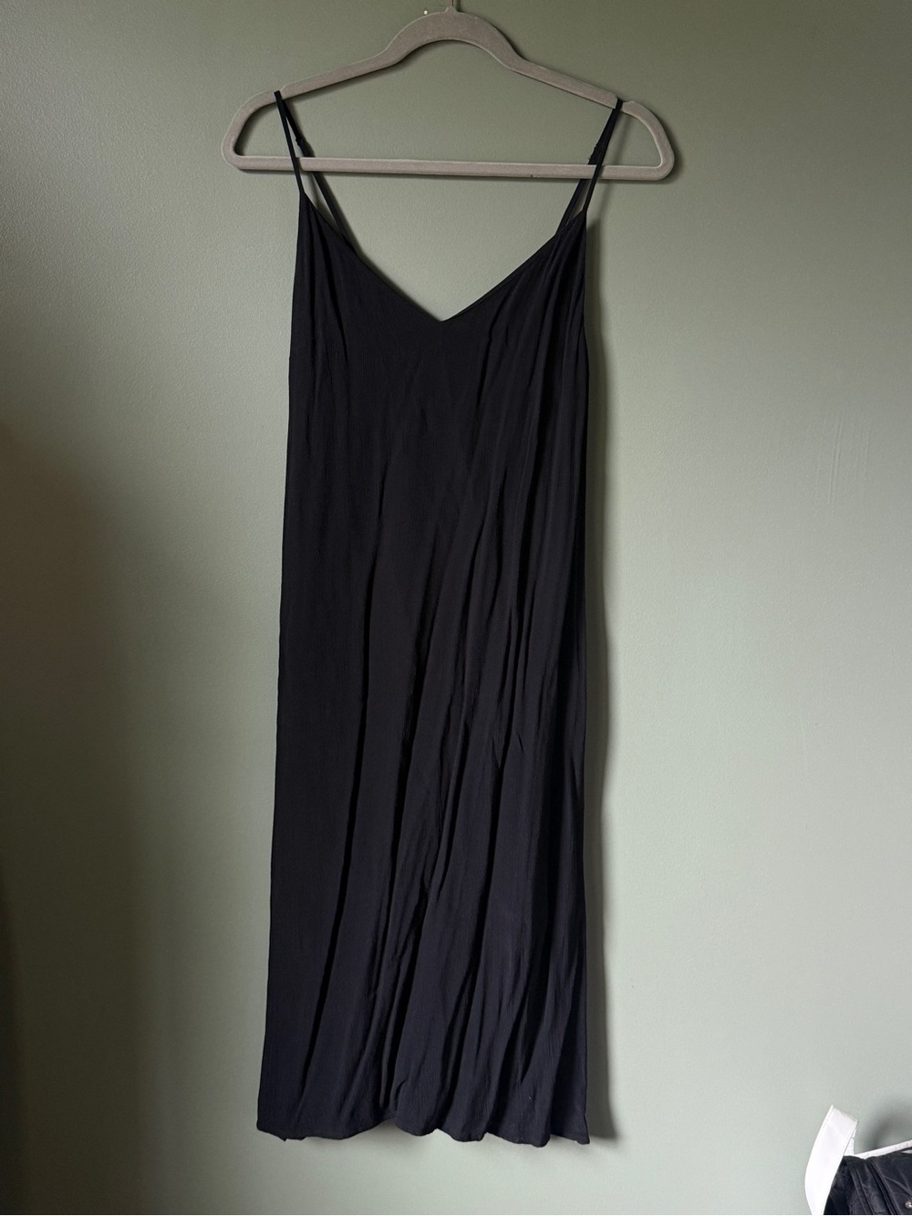Avec Les Filles - Black Tank Midi Dress w White Stripes - Size M